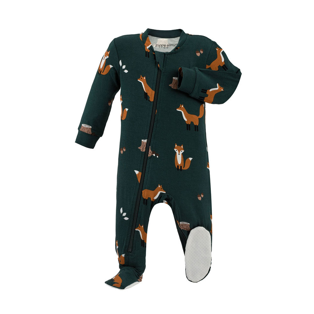 ZippyJamz Bamboo Footie - Outfoxed