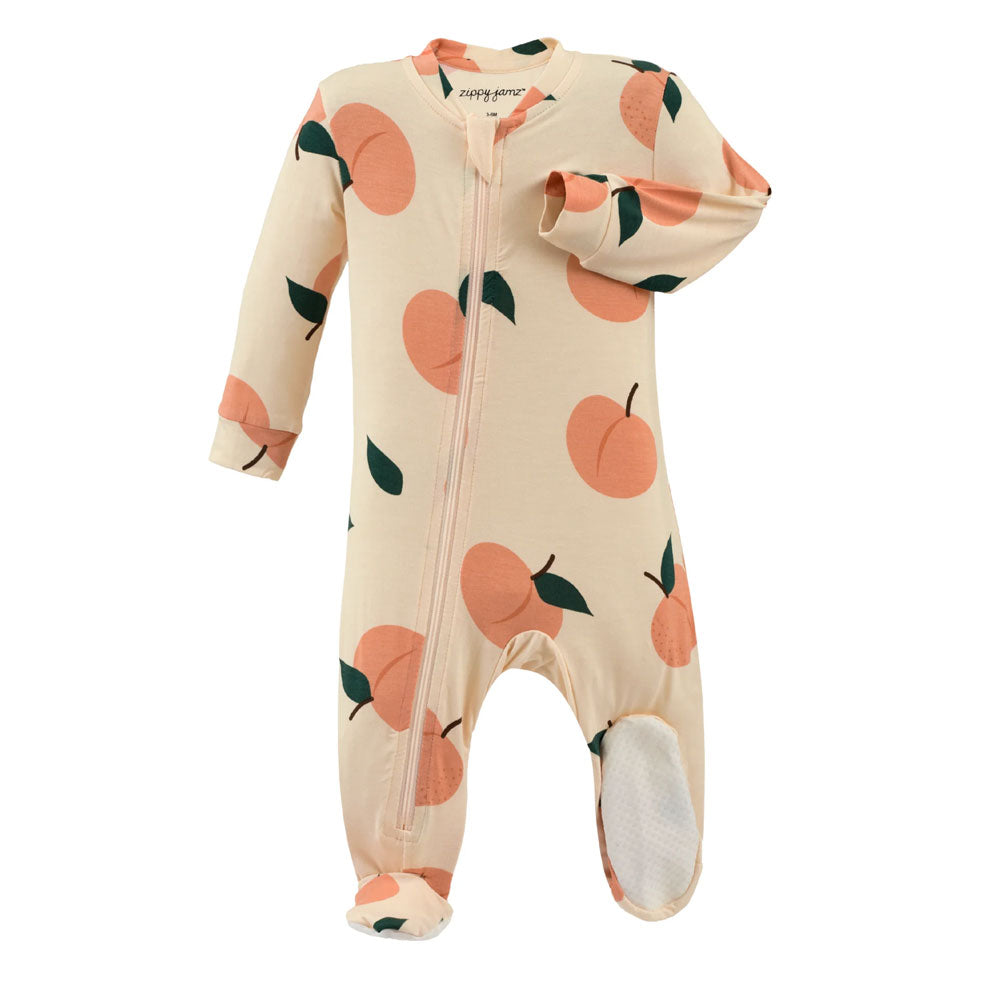 ZippyJamz Bamboo Footie - Peachy Keen