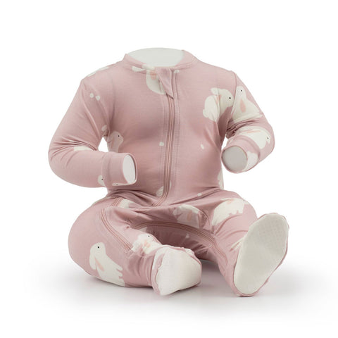 ZippyJamz Bamboo Footie - Some-Bunny Loves You