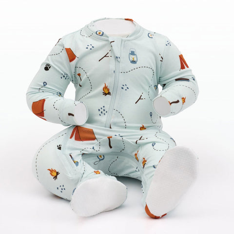 ZippyJamz Bamboo Footie - Tents & Tranquility