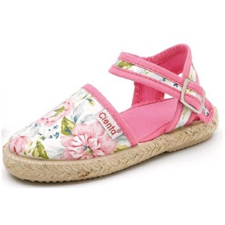 Cienta Shoes - Dark Pink Floral Espadrille