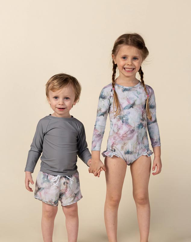 Current Tyed Ruffle Rashguard Suit - The River (Size 0-6m) *CLEARANCE*