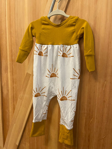Gro by Zo Scooped Back Romper - White Suns *CLEARANCE*