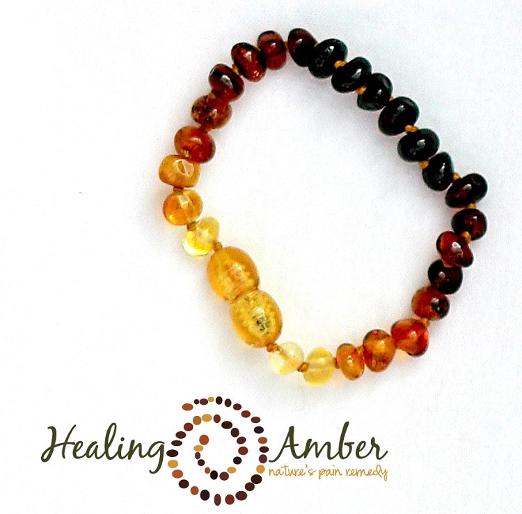 *Healing Amber - Clasp- Amber Infant Bracelet/Anklet - 5.5"