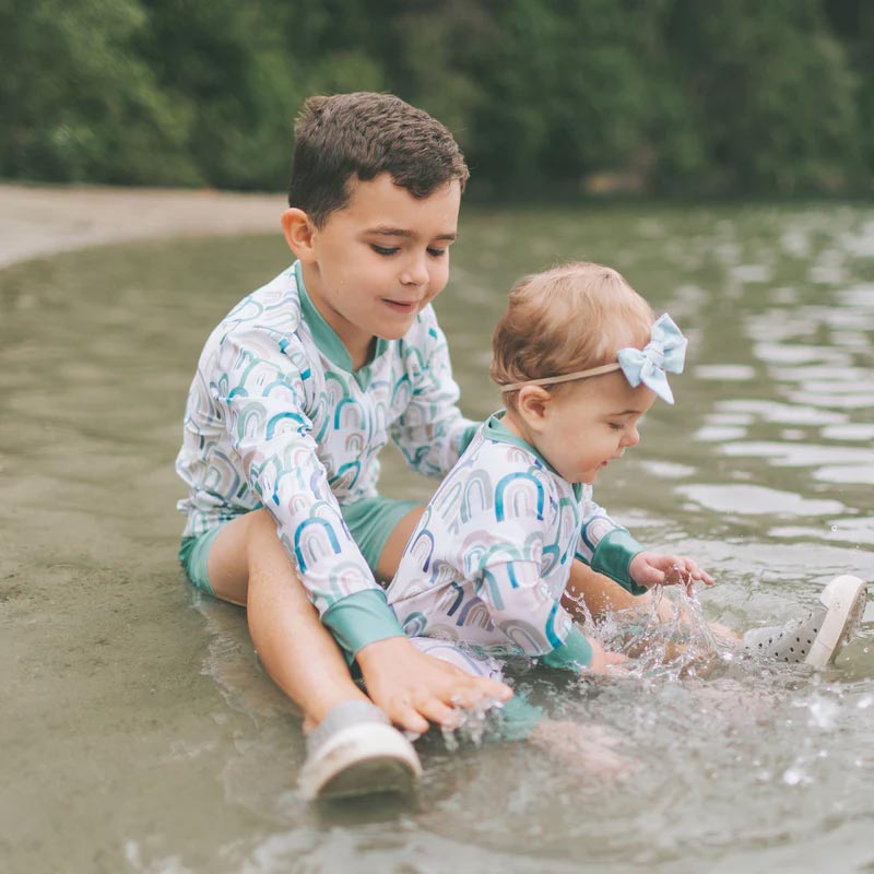 Honeysuckle Swim Co. Rashguard Shirt - You're My Rainboo (Size 2/3t)
