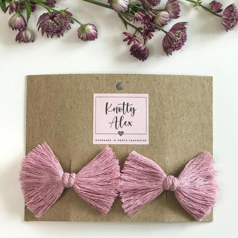 *Knotty Alex Daisy Macrame Bow Pigtail Set *CLEARANCE*