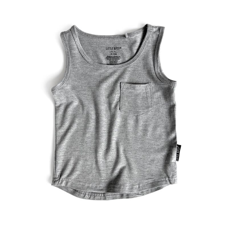 Little Bipsy Bamboo Tank - Grey *CLEARANCE*