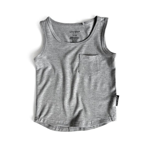 Little Bipsy Bamboo Tank - Grey *CLEARANCE*