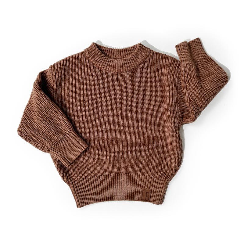 Little Bipsy Chunky Knit Sweater - Nutmeg (Size 7y) *CLEARANCE*