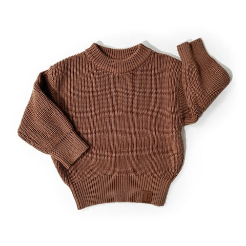 Little Bipsy Chunky Knit Sweater - Nutmeg (Size 7y) *CLEARANCE*