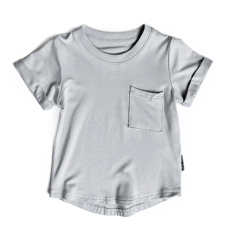 Little Bipsy Bamboo Pocket Tee - Frost (Size 0-3m) *CLEARANCE*