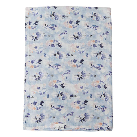 Loulou Lollipop Muslin Swaddle - Ink Floral