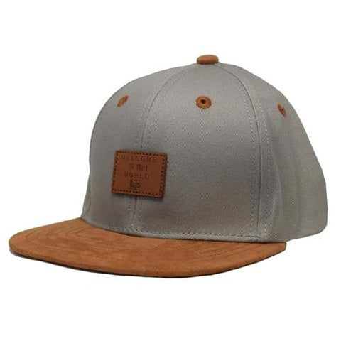 *L&P Snapback Hat - Brooklyn - Concrete Grey & Caramel (Large Adult) *CLEARANCE*