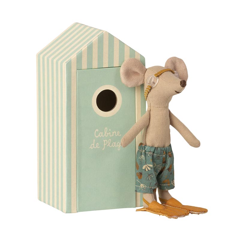 *Maileg Beach Big Brother Mouse in Cabin de Plage