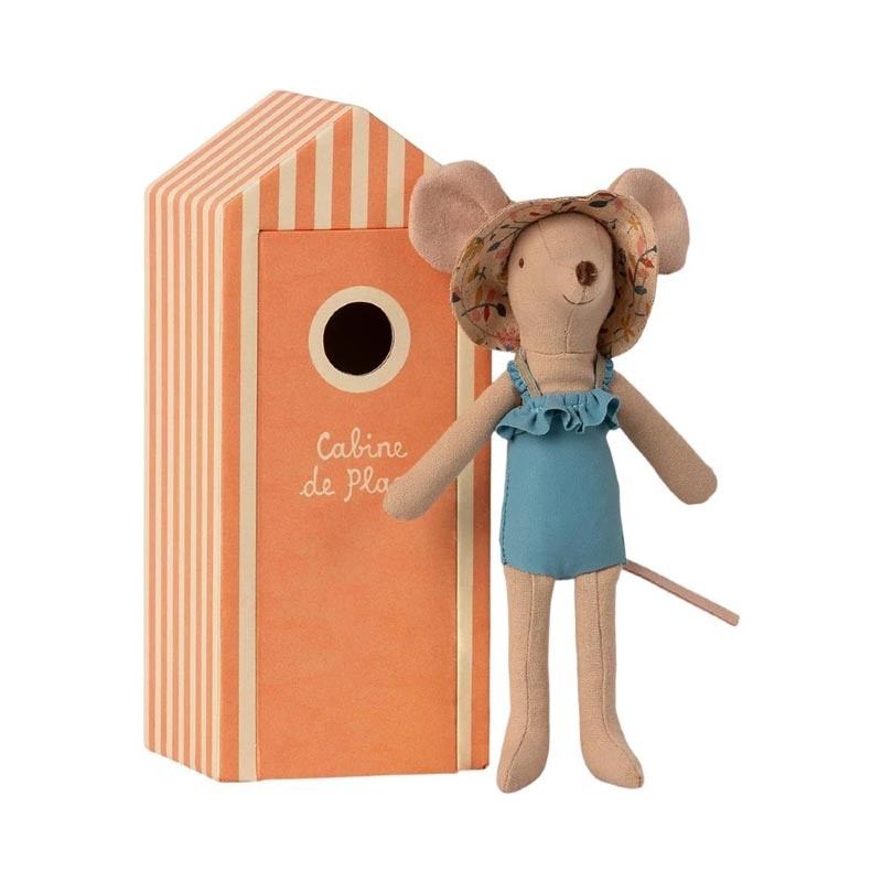 *Maileg Beach Mom Mouse in Cabin de Plage