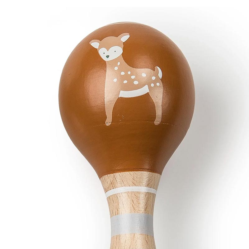 Mary Meyer Leika Wooden Rattle: Fox Fawn Lagoon Baby Toy
