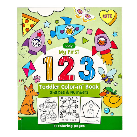 *Ooly Toddler Colour-In Book - 123 Shapes + Numbers