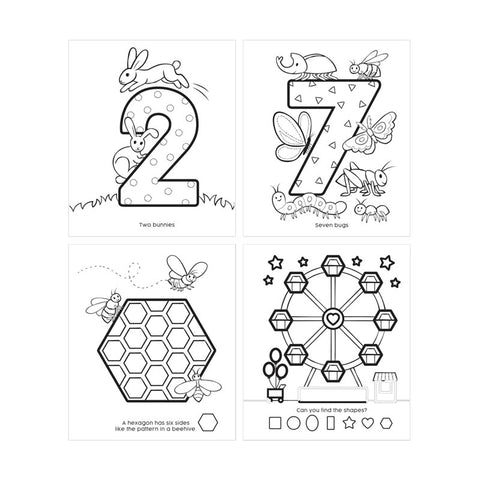 *Ooly Toddler Colour-In Book - 123 Shapes + Numbers