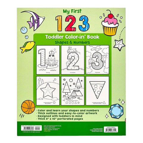 *Ooly Toddler Colour-In Book - 123 Shapes + Numbers