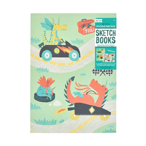 *Ooly Dragon Race Track Doodle Pad Duo Sketchbooks 2-Pack