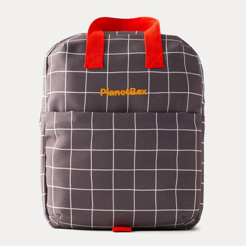 *PlanetBox Lunch Tote Bag - Gull Grey Grid