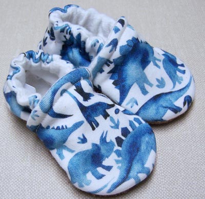 Snow and Arrow Cotton Knit Slippers - Watercolor Dinosaurs