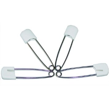 *White Plastic Head Diaper Pin - Single